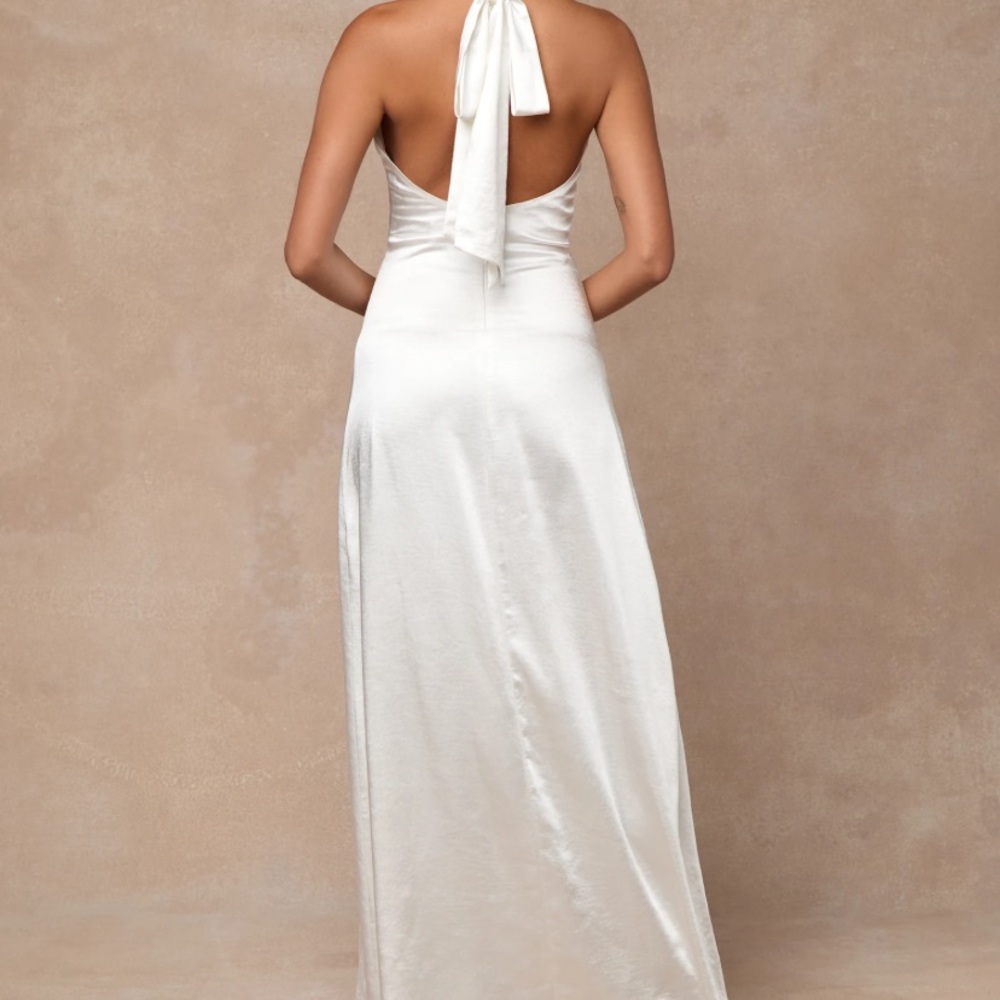 Lulu's Ivory Satin Concetta Dress - Picture 3 of 3